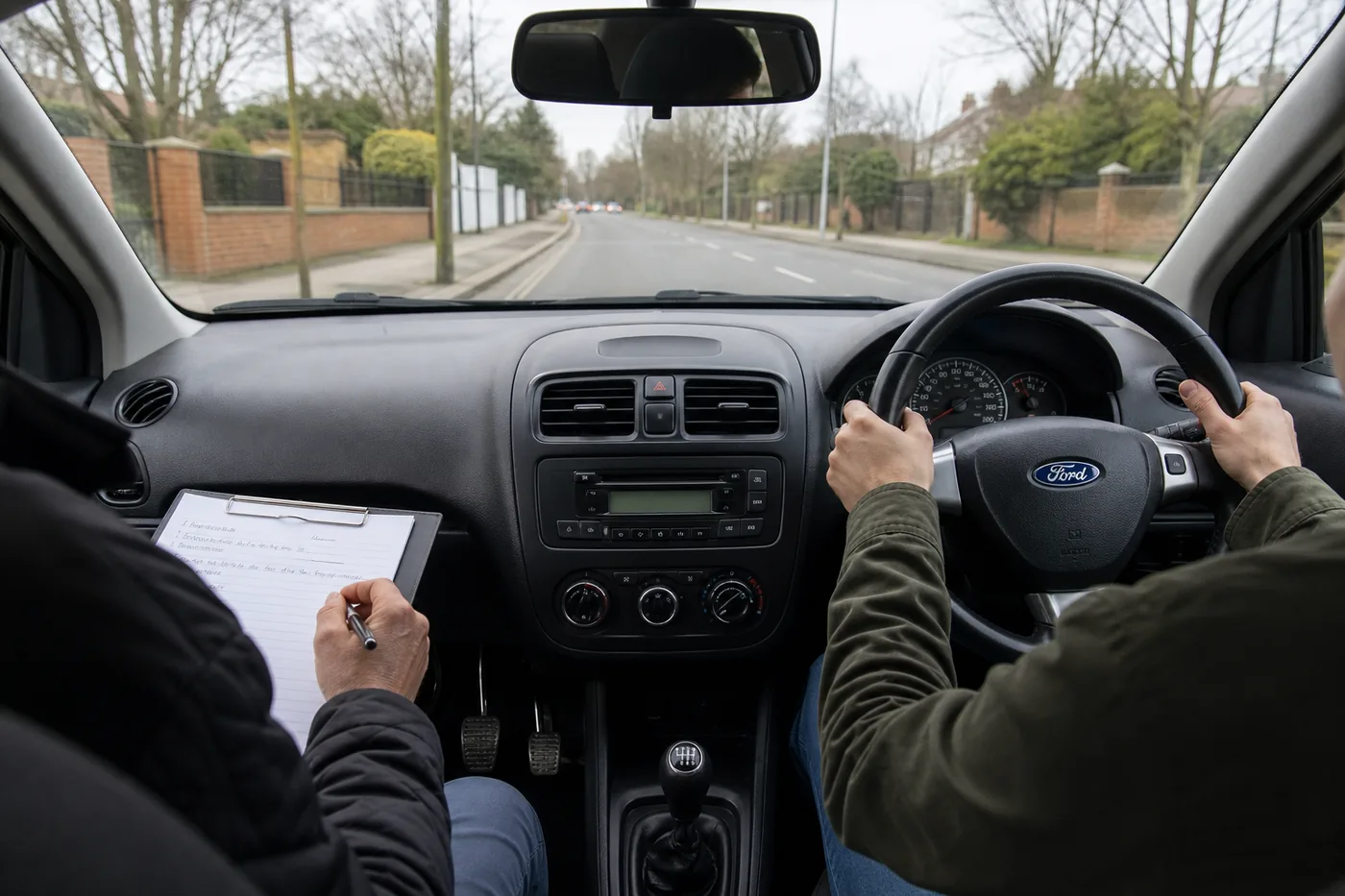 Driving lesson road view